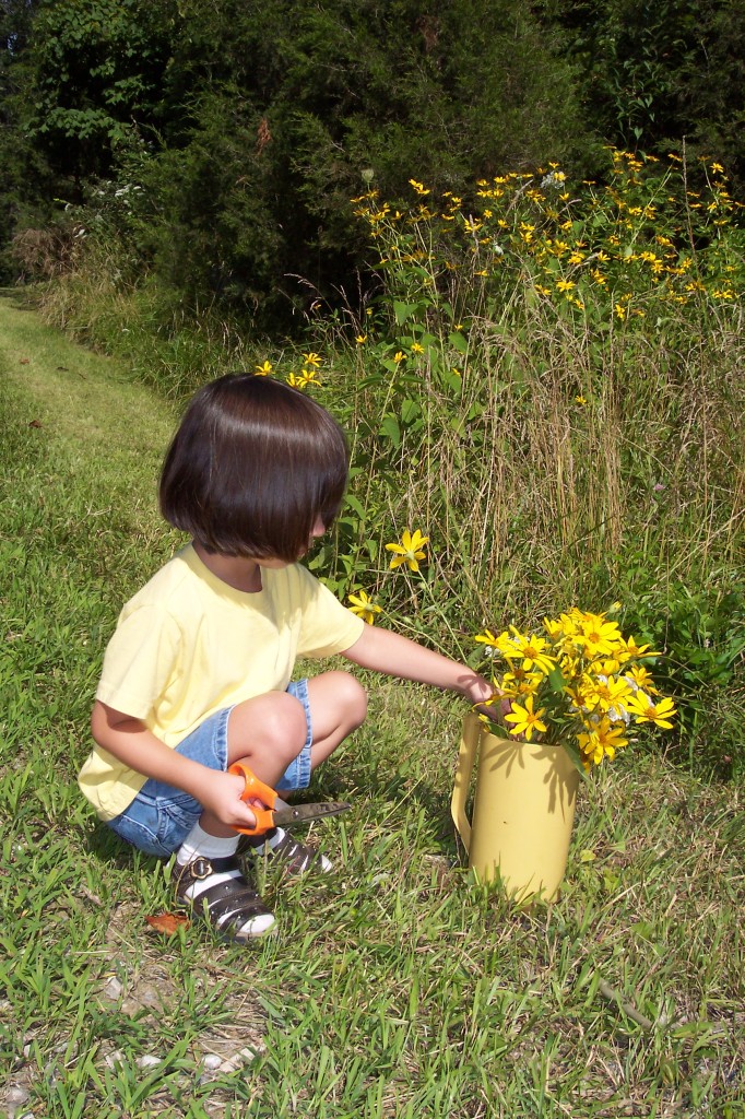 Picking flowers